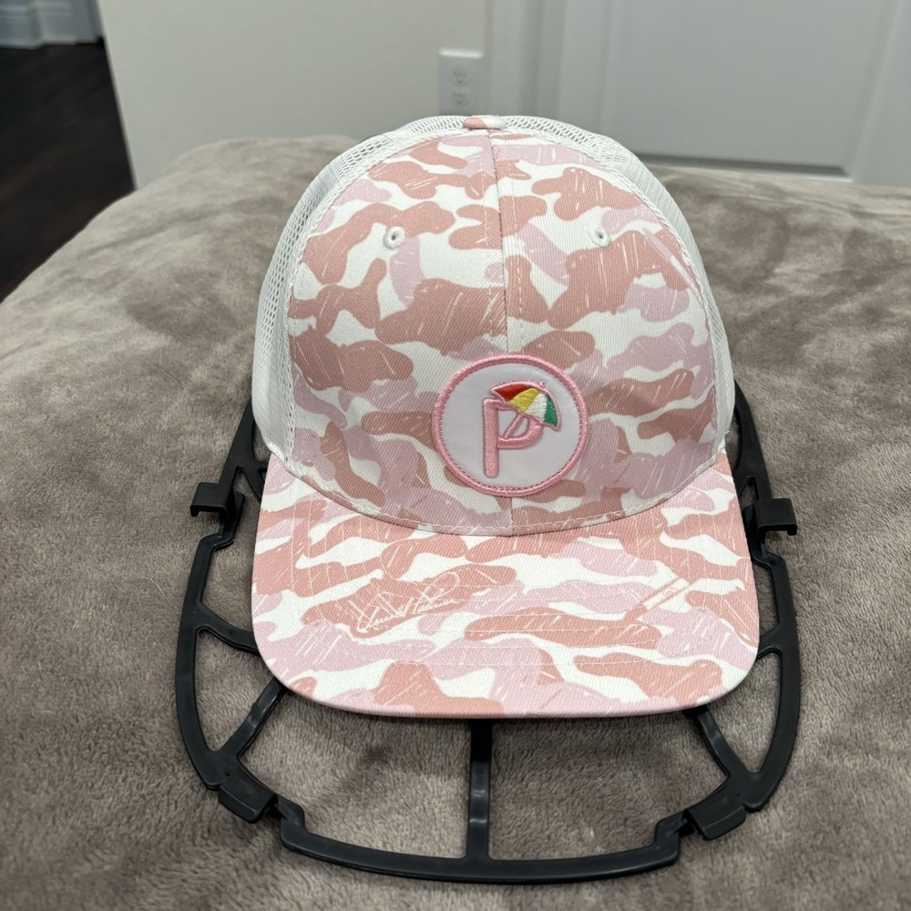 Puma Golf Arnold Palmer 2022 Pink Camo Trucker Hat Snapback Cap 023774-01